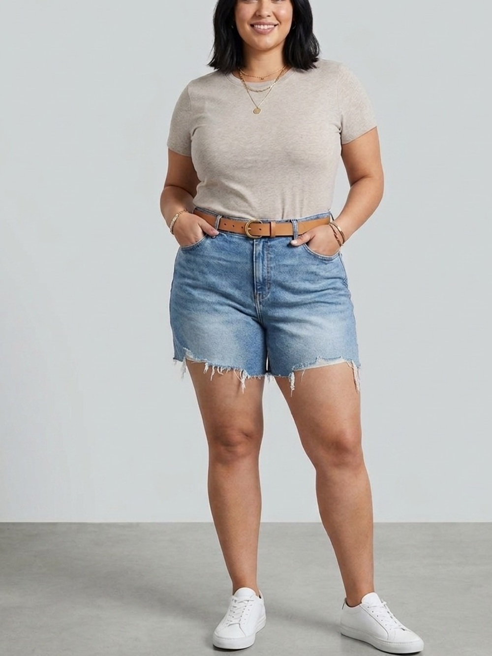 Mica Women’s High Rise Cut Off Denim Shorts - Jorts NWT Sz 2X
